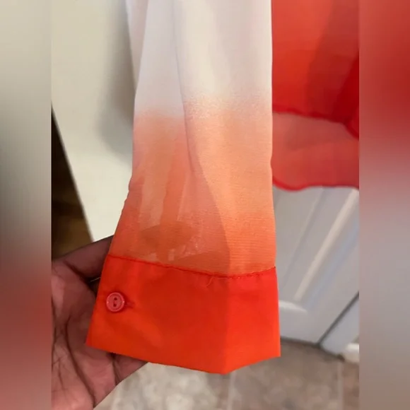 Ombré white and orange Blouse - Picture 5 of 5